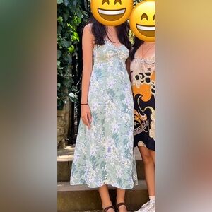 Abercrombie Floral Green Maxi Dress